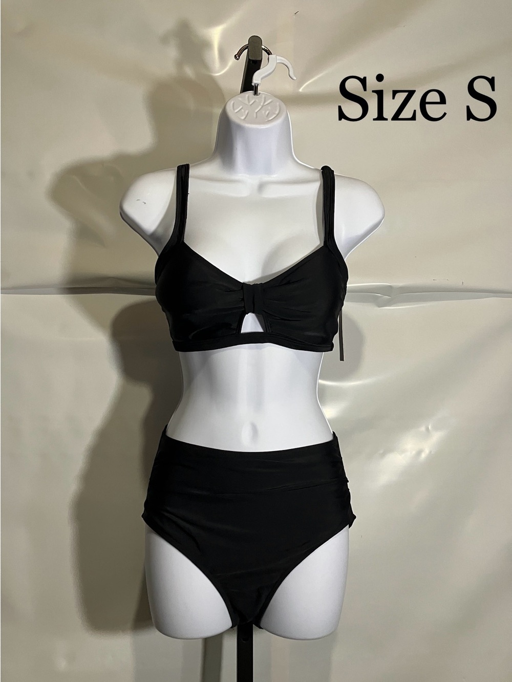 Women’s Classic Black Two-Piece Swimsuit Size S